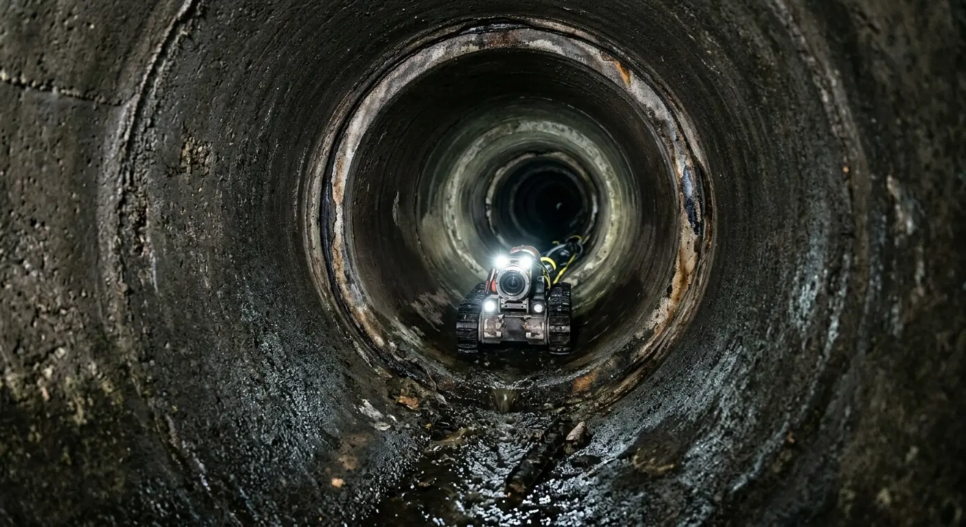 Robotic sewer camera inspecting pipe interior for Sewer Line Repair in St. Martinville